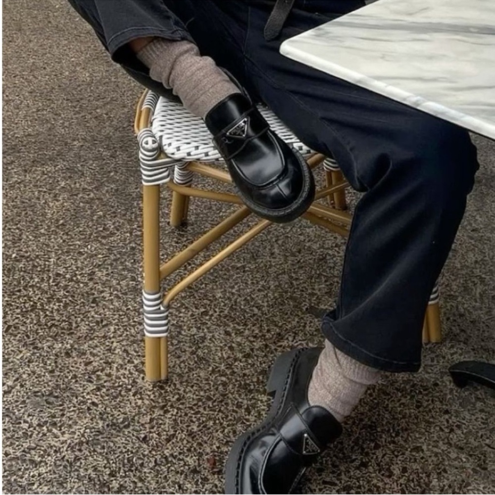 Prada Men's Classic Black Leather Loafers - Picture 6 of 8